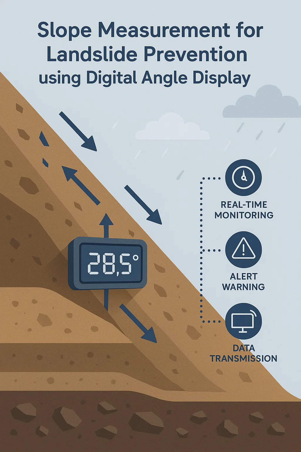 Slope Measurement for Landslide Prevention Using Digital Angle Display